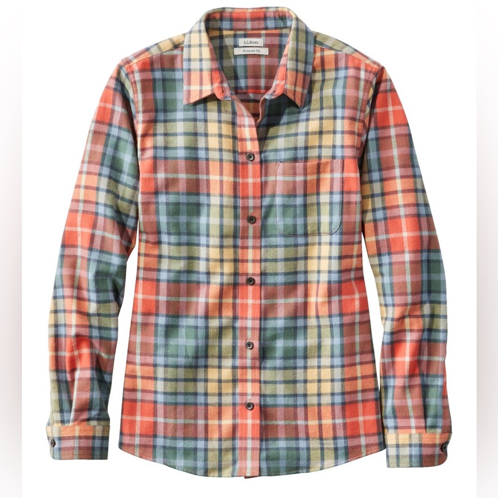 L.L. Bean Ladies Scotch Plaid Flannel - WashedBuchan Relaxed Fit Regular XL